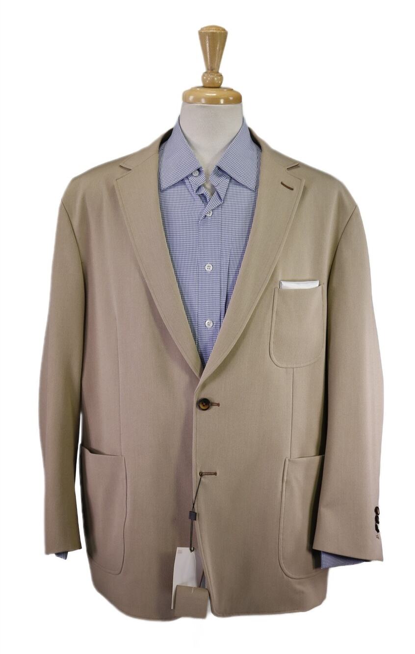 Ticknors Bespoke Tan Patch Pocket Unstructured Sportcoat Blazer Jacket New 48R